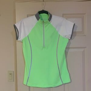 Annika Cutter & Buck Green/White/Gray Golf Top sz S/P